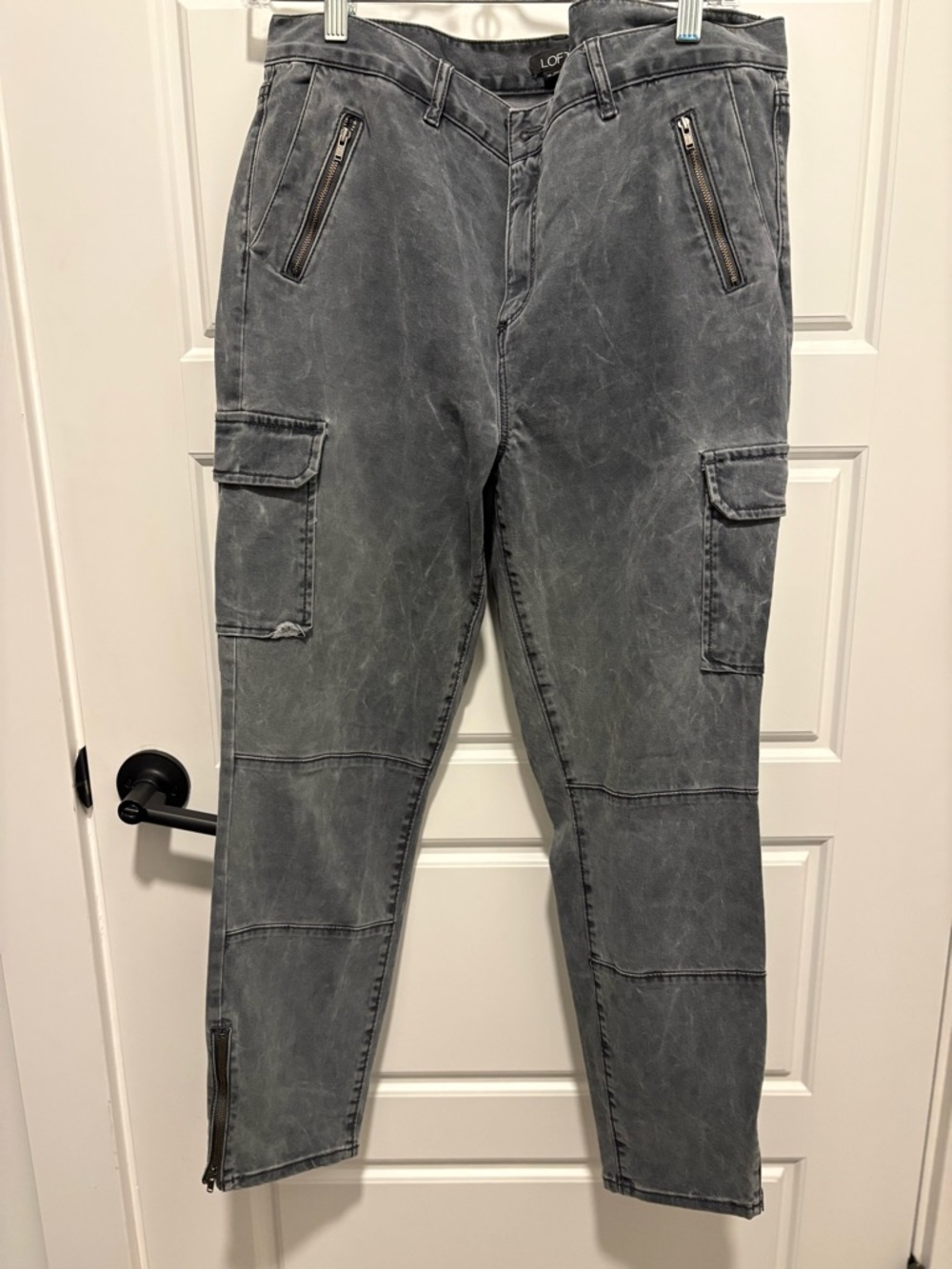 LOFT Washed Gray Casual Trousers